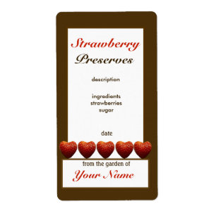 Strawberry Preserves Canning Jar Label 2