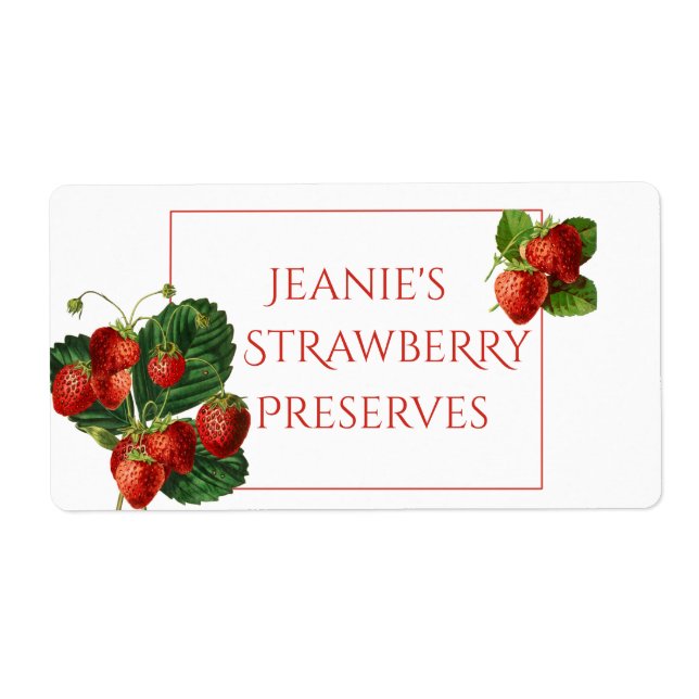Strawberry Preserves Food Label (Front)