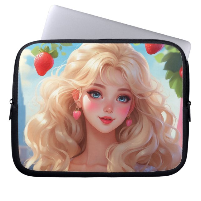 Strawberry princess  laptop sleeve (Front)