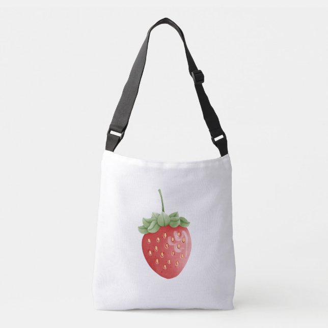 Strawberry Print Crossbody Bag (Front)