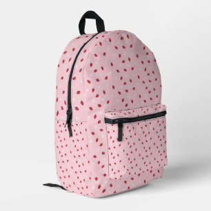 Strawberry Print Pink Cute Aesthetic Kids School Printed Backpack