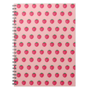 Strawberry Print Spiral Notebook