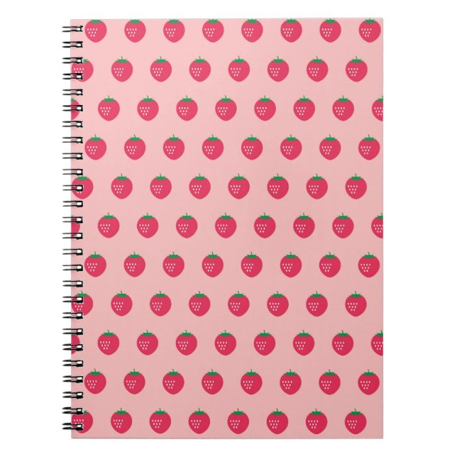 Strawberry Print Spiral Notebook (Front)