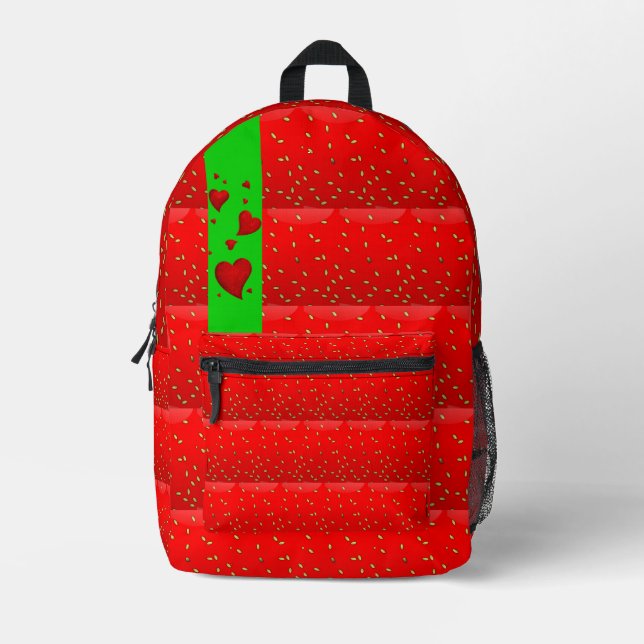 Strawberry Printed Backpack (Front)