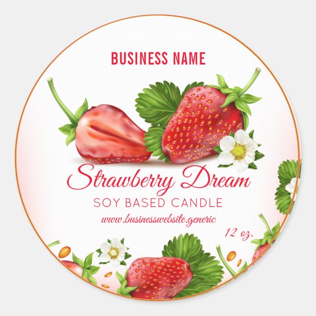 Strawberry Product Packaging Label (Front)