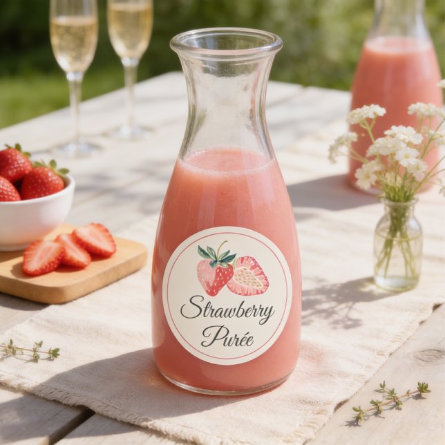 Strawberry Purée Mimosa Bar Bottle Sticker (Creator Uploaded)