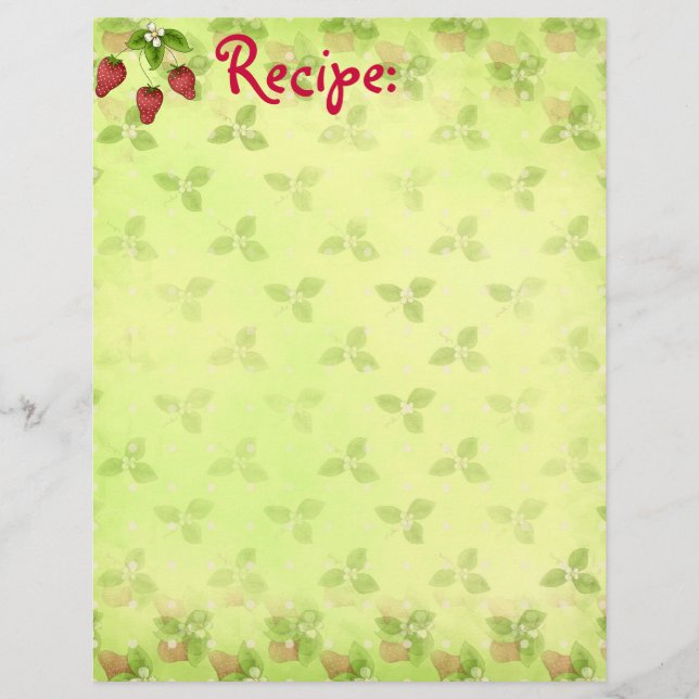 Strawberry Recipe Paper (Front)