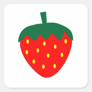 Strawberry Red Fruit Berry Farm Summer Produce Square Sticker