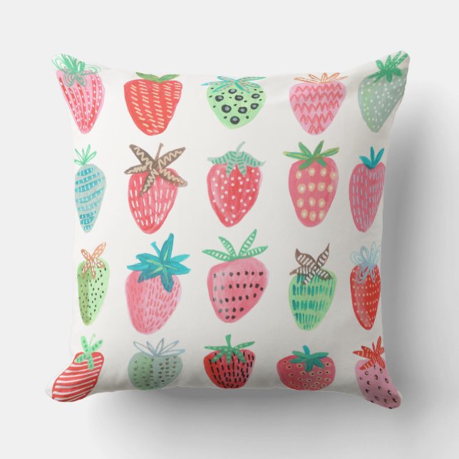 Strawberry red Pattern Summer Cushion (Front)