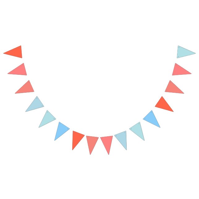 Strawberry Red to Soft Blue Gradient Bunting (All)