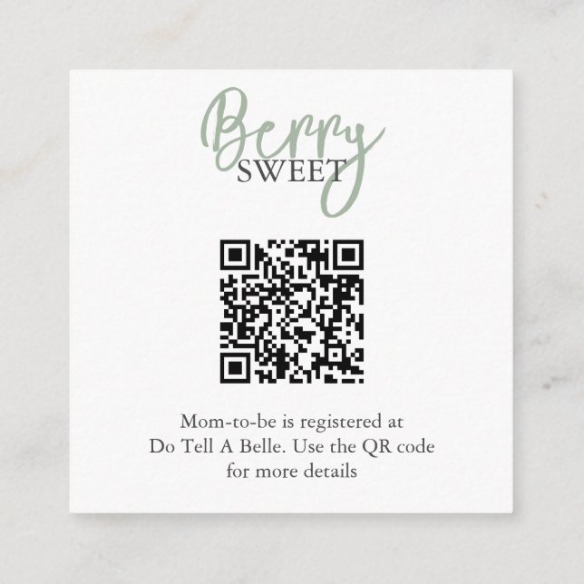 Strawberry Registry Enclosure Card (Back)