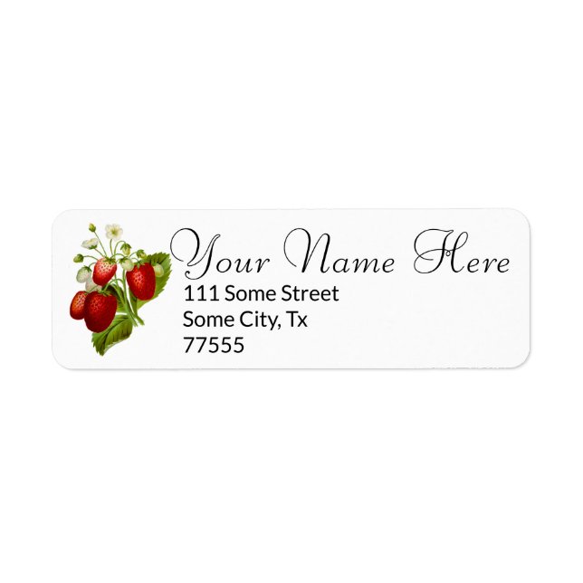 Strawberry Return Address Labels Strawberries (Front)