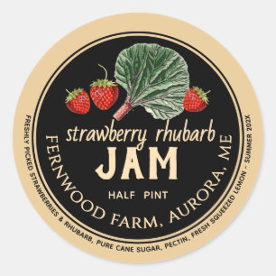 Strawberry Rhubarb Jam Classic Round Sticker