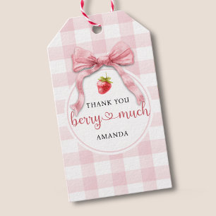 Strawberry Ribbon Thank You Berry Much Gift Tags