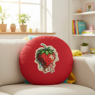 Strawberry Round Cushion