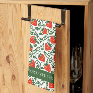 Strawberry Rustic Farmhouse French Country Tea Towel