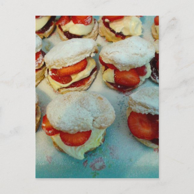 Strawberry Scones/Cakes Postcard (Front)