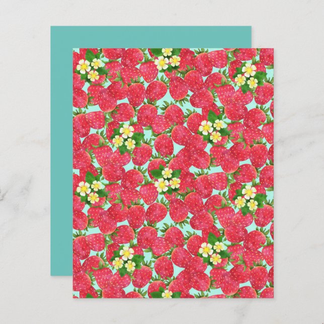 Strawberry scrapbook paper (Front/Back)