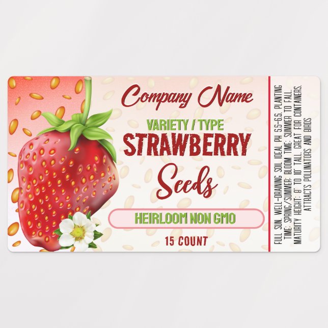 Strawberry Seed Label (Design 1)