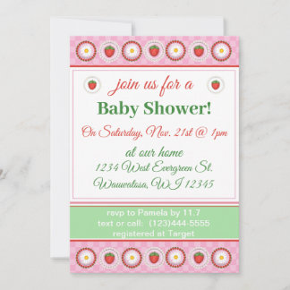 Strawberry Serenade Pink Invitation