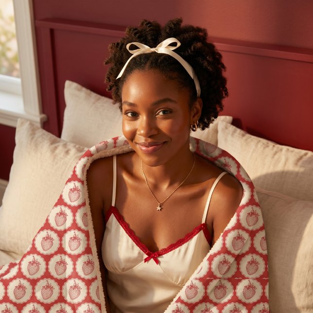 Strawberry Sherpa Blanket (Creator Uploaded)