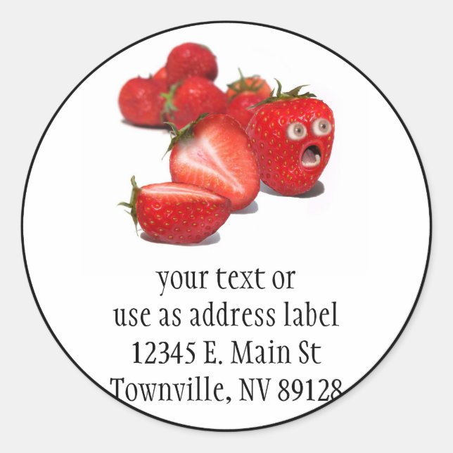 Strawberry Shock Classic Round Sticker (Front)