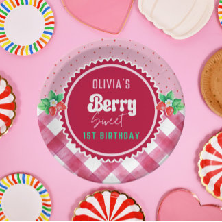 Strawberry Shortcake 1st Birthday Party Paper Plate