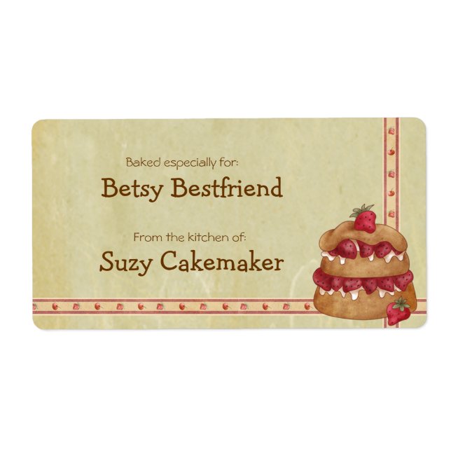 Strawberry Shortcake Personalised Labels (Front)