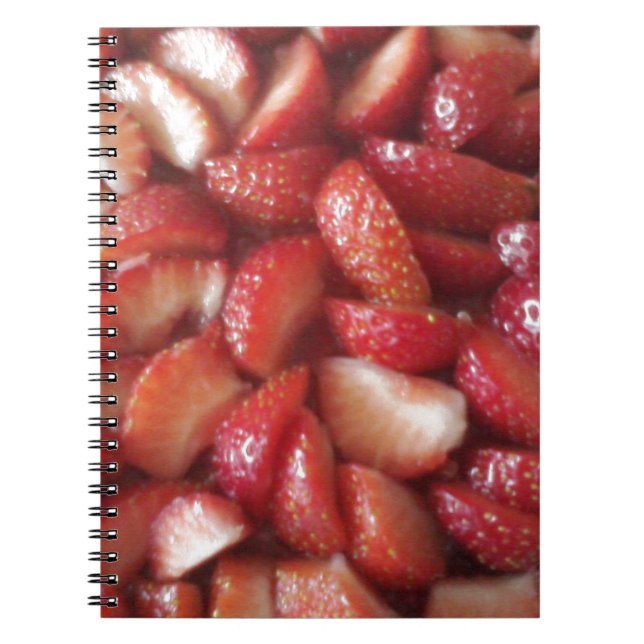 Strawberry Slices, Healthy Food Snack, Red Fruit Notebook (Front)