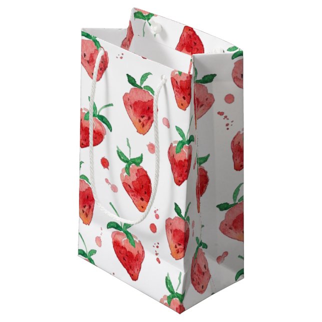 Strawberry Small Gift Bag (Front Angled)