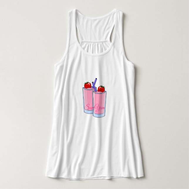 Strawberry Smoothie Summer Looks Singlet (Design Front)