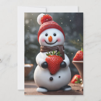 strawberry snowman invitation
