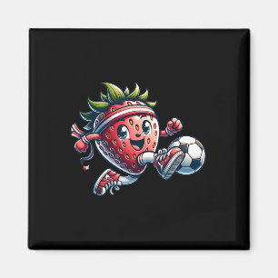 Strawberry Soccer Player Cute Kawaii Footll Fruit Magnet