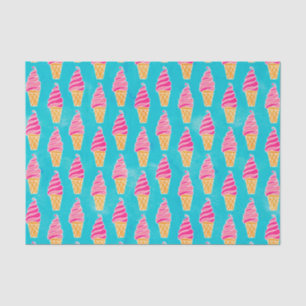 Strawberry Soft Ice Cream Cones Pattern Tissue Paper