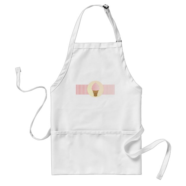 Strawberry Soft Serve Standard Apron (Front)