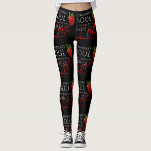 Strawberry Soul Black Leggings