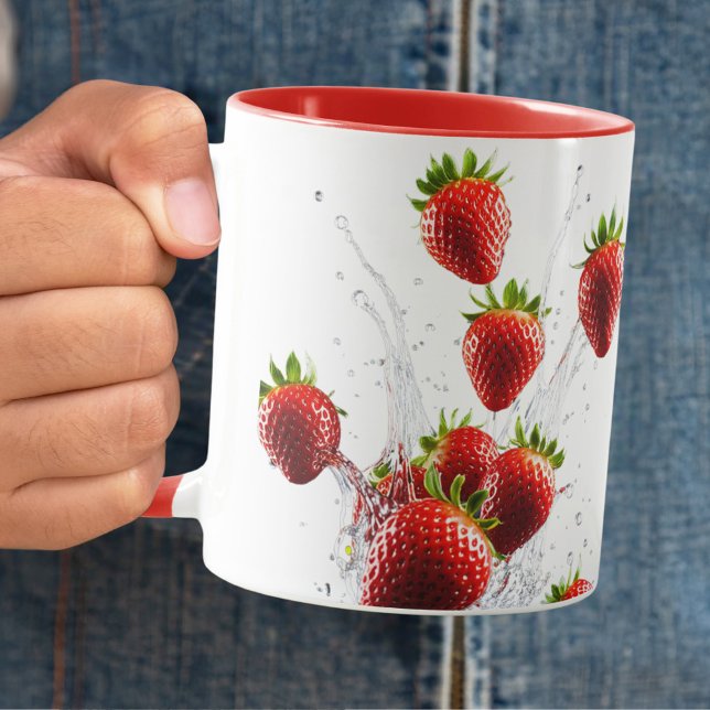 Strawberry Splash Ceramic Mug (Creator Uploaded)