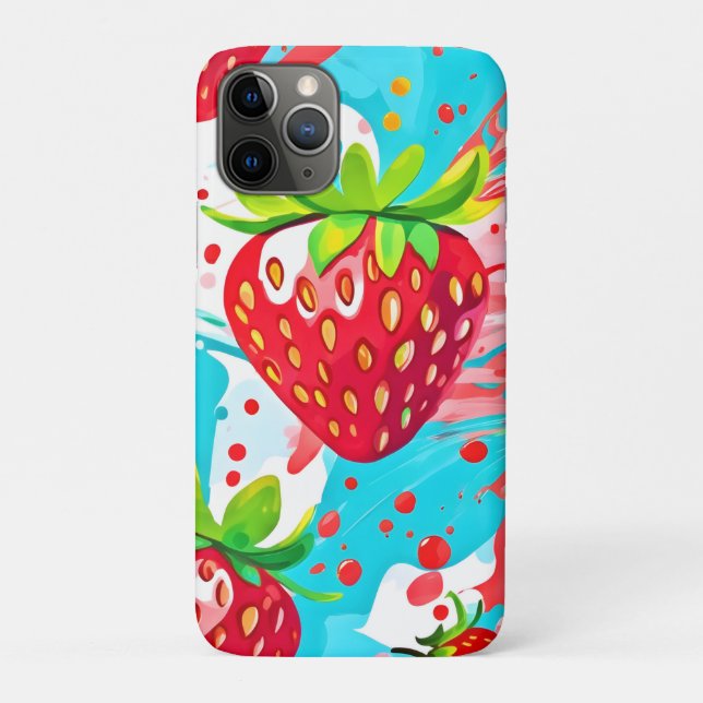 Strawberry Splash Pattern Case-Mate iPhone Case (Back)