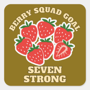 strawberry square sticker