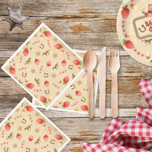 Strawberry Stampede Birthday  Napkin