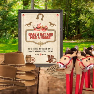 Strawberry Stampede Grab A Hat And Horse Sign