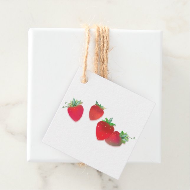 Strawberry Stems Gift Tags (In Situ)