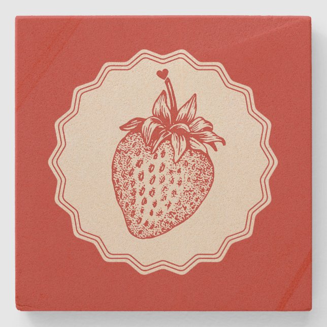 Strawberry Stone Coaster (Front)