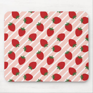 Strawberry Stripe Delight Mouse Pad