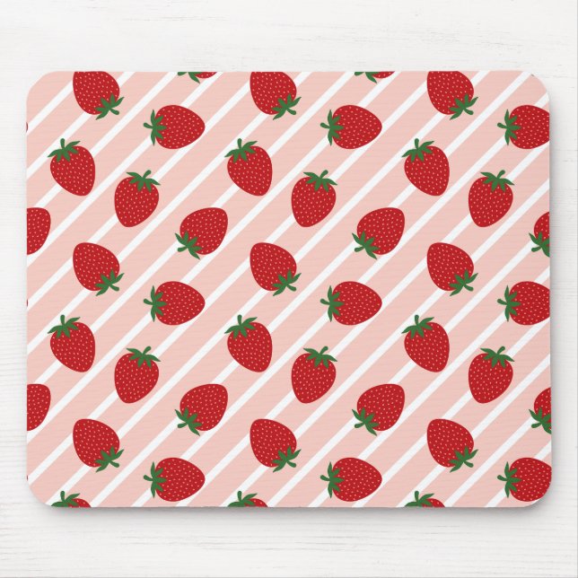 Strawberry Stripe Delight Mouse Pad (Front)