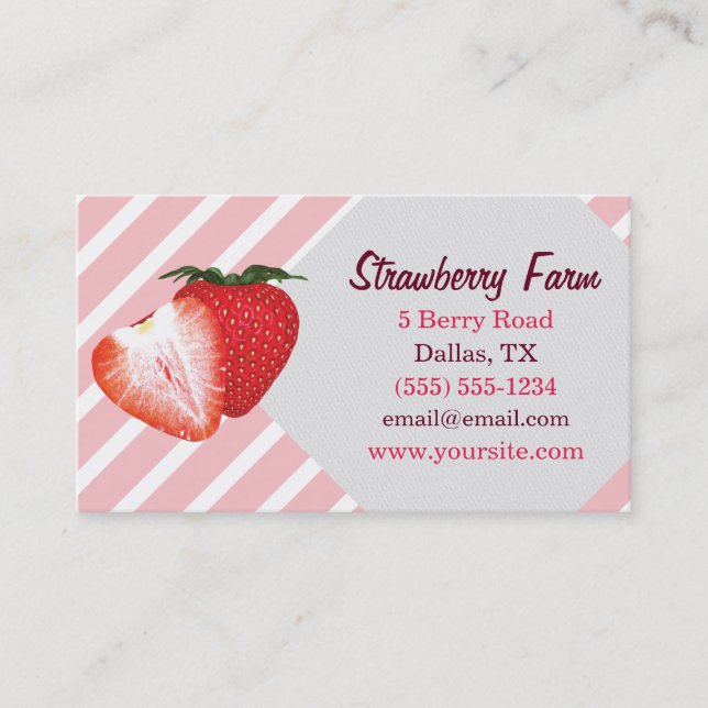 Strawberry Stripes Business Card (Front)