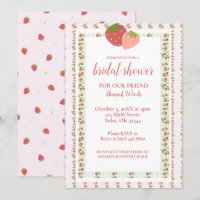Strawberry Stripes Grandmillenial Bridal Shower