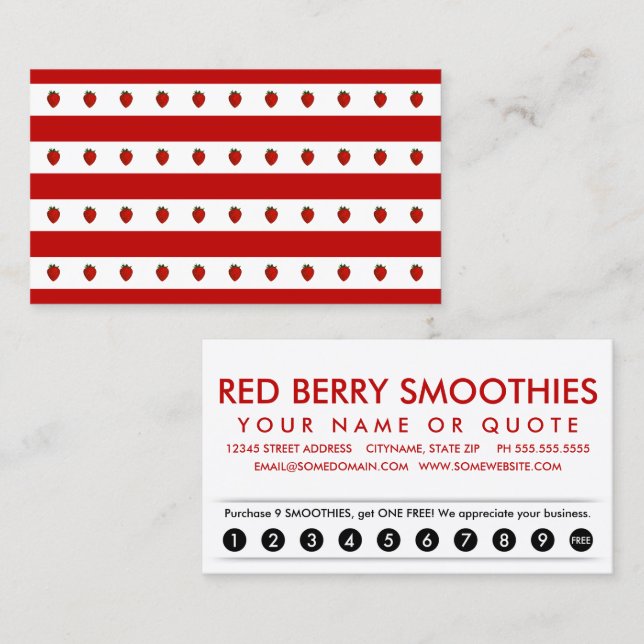 strawberry stripes loyalty card (Front/Back)