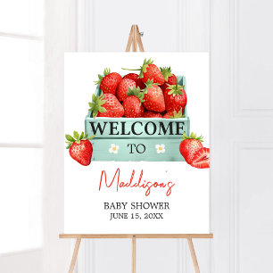 Strawberry Summer Baby Shower Welcome Poster