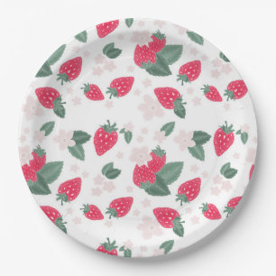 Strawberry Summer Berry Birthday Picnic Party Paper Plate